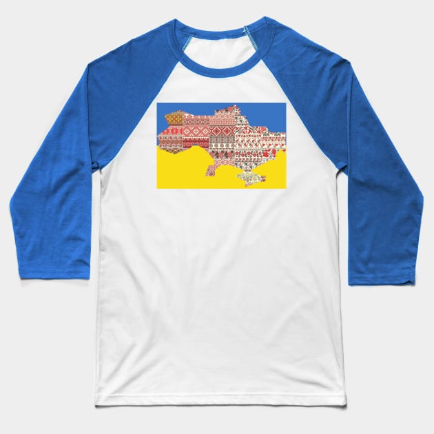 Ukrainian map Baseball T-Shirt by tashashimaa